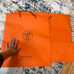 Two hermes shopping bag from the store .One for large bag and one for shoes. New